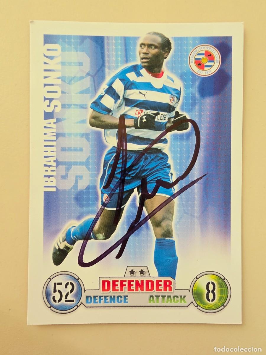 Cromos de F&uacute;tbol: Cromo firmado de Ibrahima Sonko con aut&oacute;grafo, Reading FC