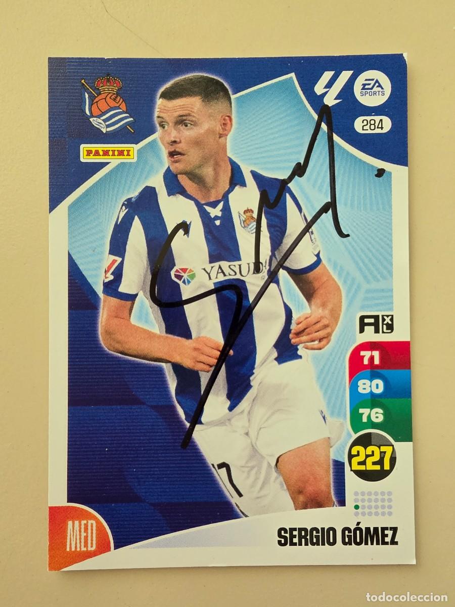 Cromos de F&uacute;tbol: Cromo firmado de Sergio G&oacute;mez con aut&oacute;grafo, Real Sociedad