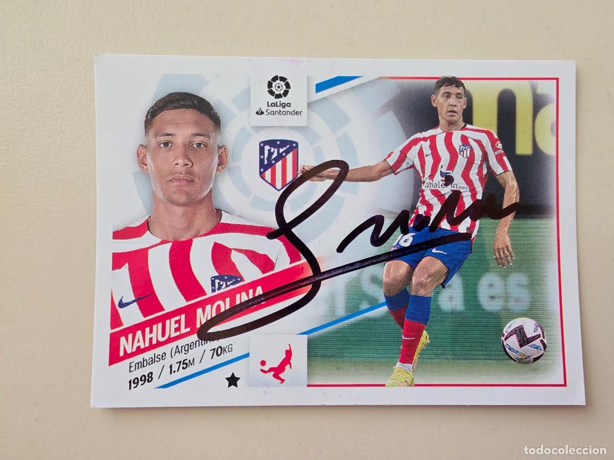 Fu&szlig;ball-Sticker: Cromo firmado de Nahuel Molina con aut&oacute;grafo, Atl&eacute;tico de Madrid