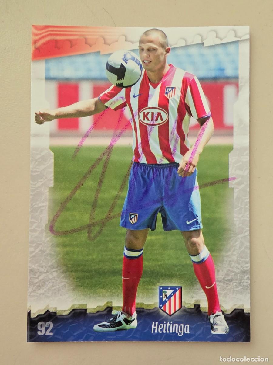 Fu&szlig;ball-Sticker: Cromo firmado de Heitinga con aut&oacute;grafo, Atl&eacute;tico de Madrid