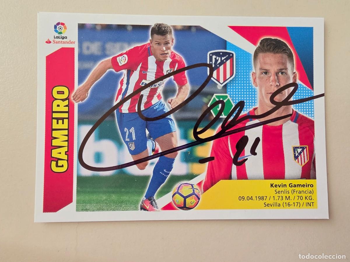 Cromos de F&uacute;tbol: Cromo firmado de Kevin Gameiro con aut&oacute;grafo, Atl&eacute;tico de Madrid