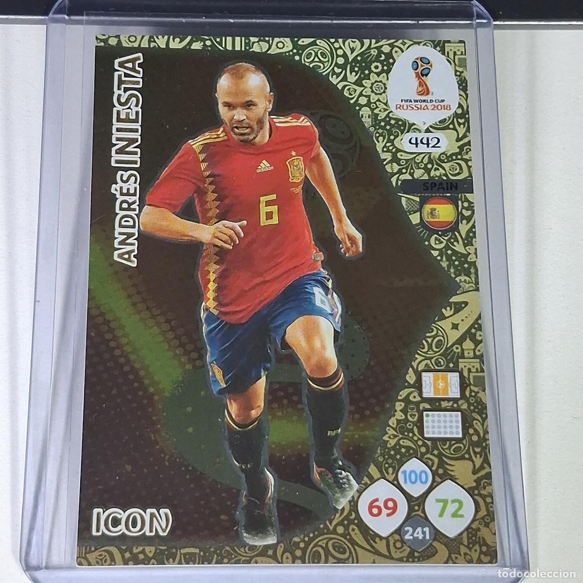 Cromos de F&uacute;tbol: 442 ANDR&Eacute;S INIESTA PANINI ADRENALYN XL WORLD CUP RUSSIA 2018 CARTA CATEGOR&Iacute;A ICON