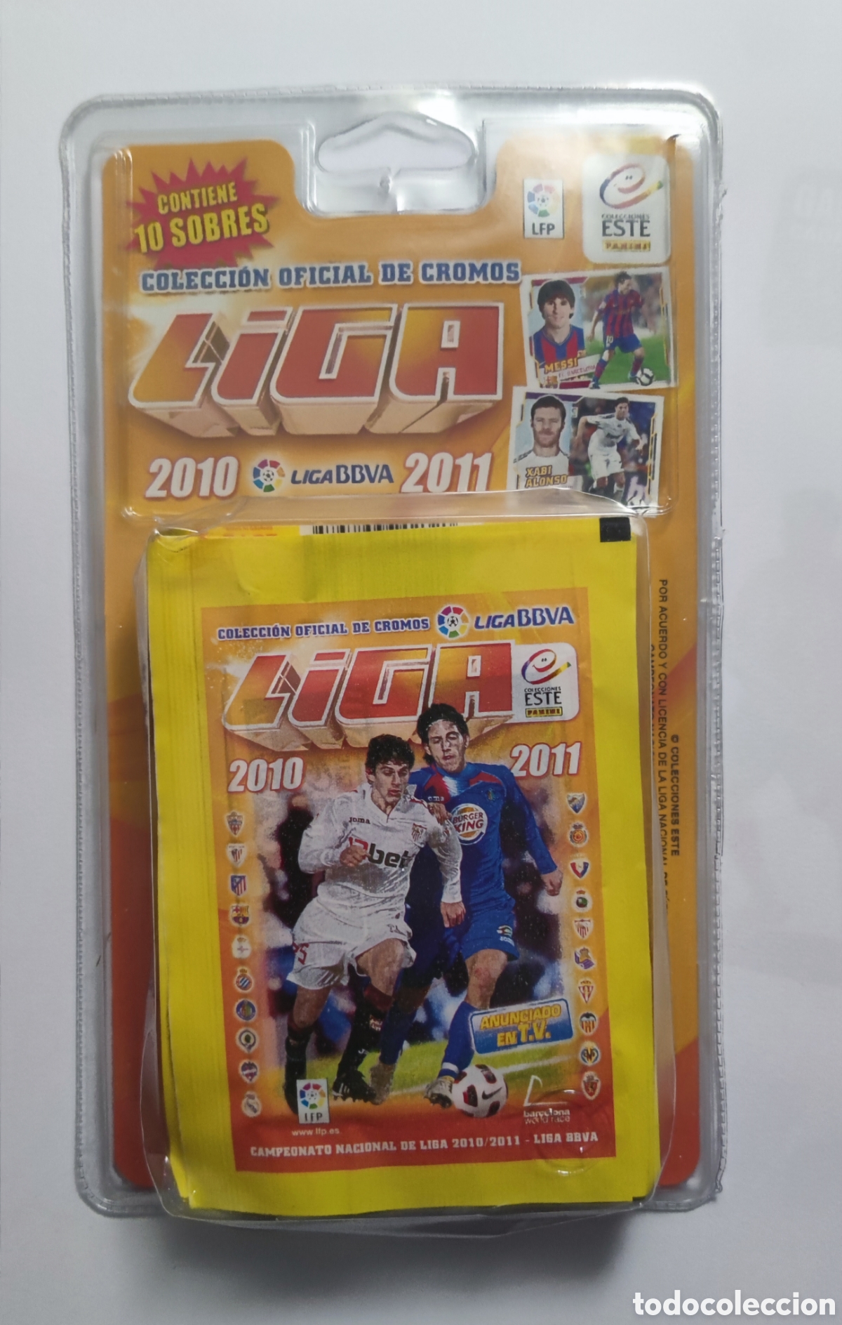 Cromos de F&uacute;tbol: Bl&iacute;ster con 10 sobres nuevos, liga 2010/11