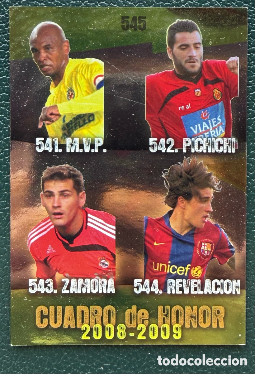 Cromos de F&uacute;tbol: 545 CUADRO DE HONOR BRILLO LISO FICHAS ALBUM MUNDICROMO 2008 2009 08 09