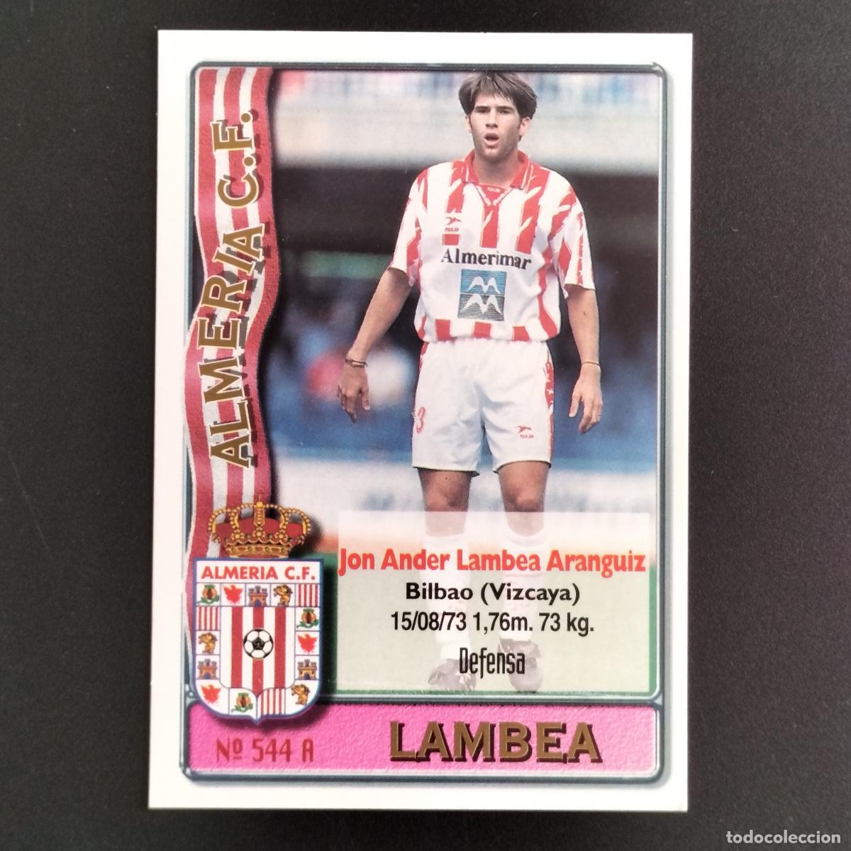 Cromos de F&uacute;tbol: 544 LAMBEA Y JULIO ALMERIA CROMOS MUNDICROMO PLATINUM LIGA FUTBOL 1996 1997 96 97