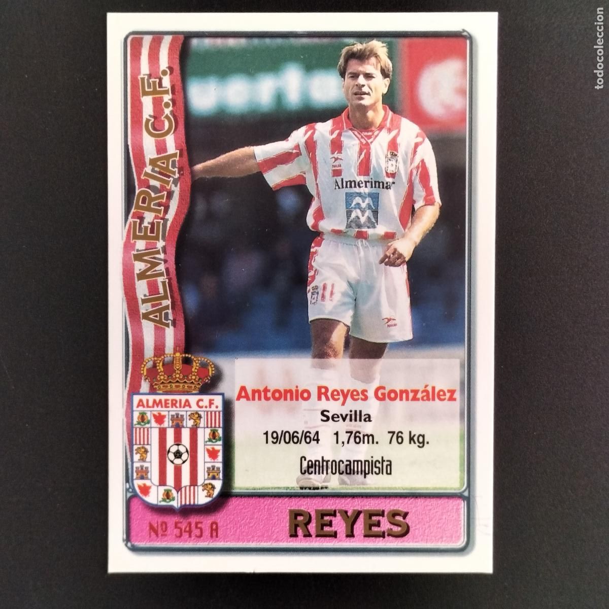 Cromos de F&uacute;tbol: 545 DORADO Y REYES ALMERIA CROMOS MUNDICROMO PLATINUM LIGA FUTBOL 1996 1997 96 97