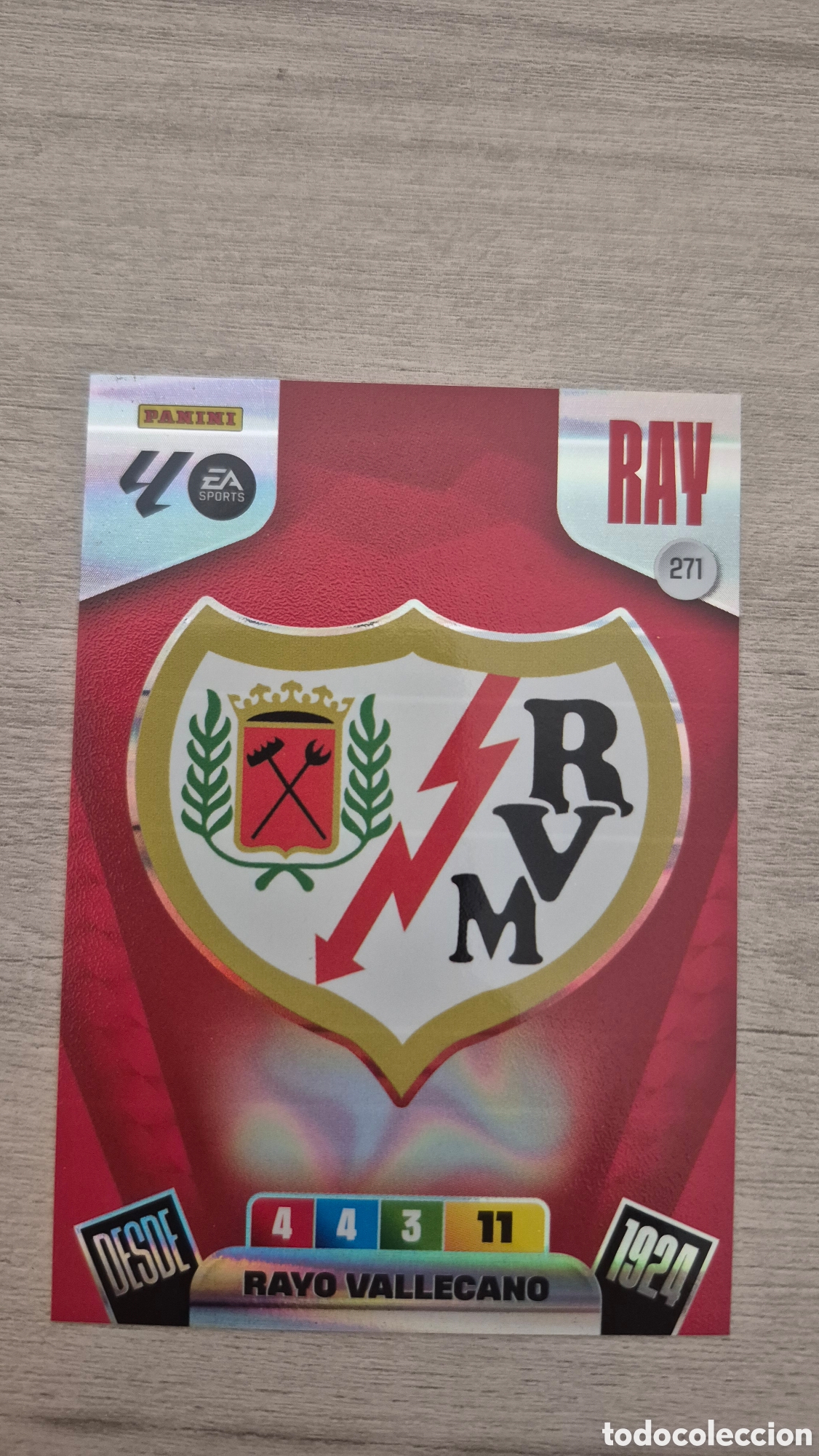 Cromos de F&uacute;tbol: N&deg;271 Escudo Rayo Vallecano Adrenalyn 25/26