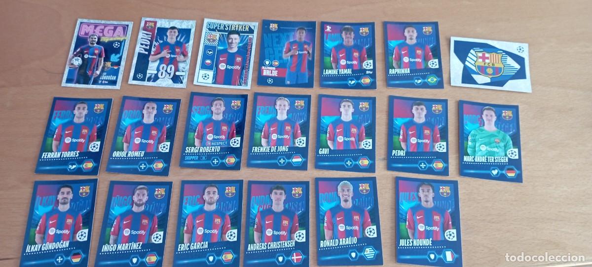 Cromos de F&uacute;tbol: UEFA Champions League 2023/24 sticker lote 20 sticker FC Barcelona con Lamine Yamal Rookie Topps