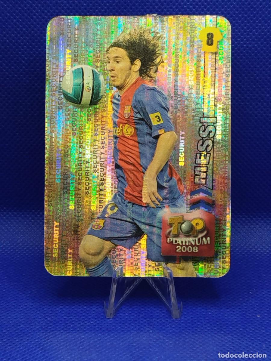 Football Stickers: #758 LIONEL MESSI FC BARCELONA 2008 MUNDICROMO FICHAS DE LA LIGA PLATINUM SECURITY REFRACTOR