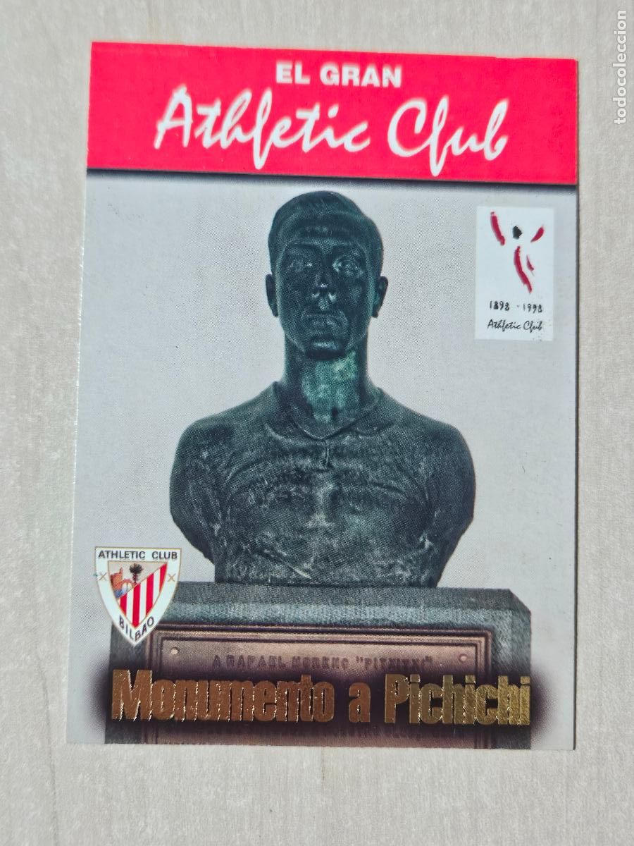 Football Stickers: FICHA N&ordm; 21 MONUMENTO A PICHICHI - ALBUM COLECCION EL GRAN ATHLETIC CLUB BILBAO 97 98 PANINI