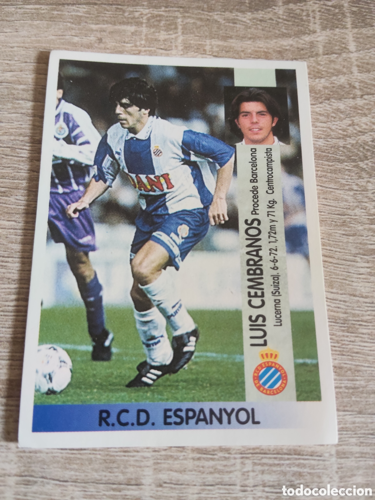 Cromos de F&uacute;tbol: Panini liga 1996 1997 96 97 63 A Luis Cembranos coloca Espanyol