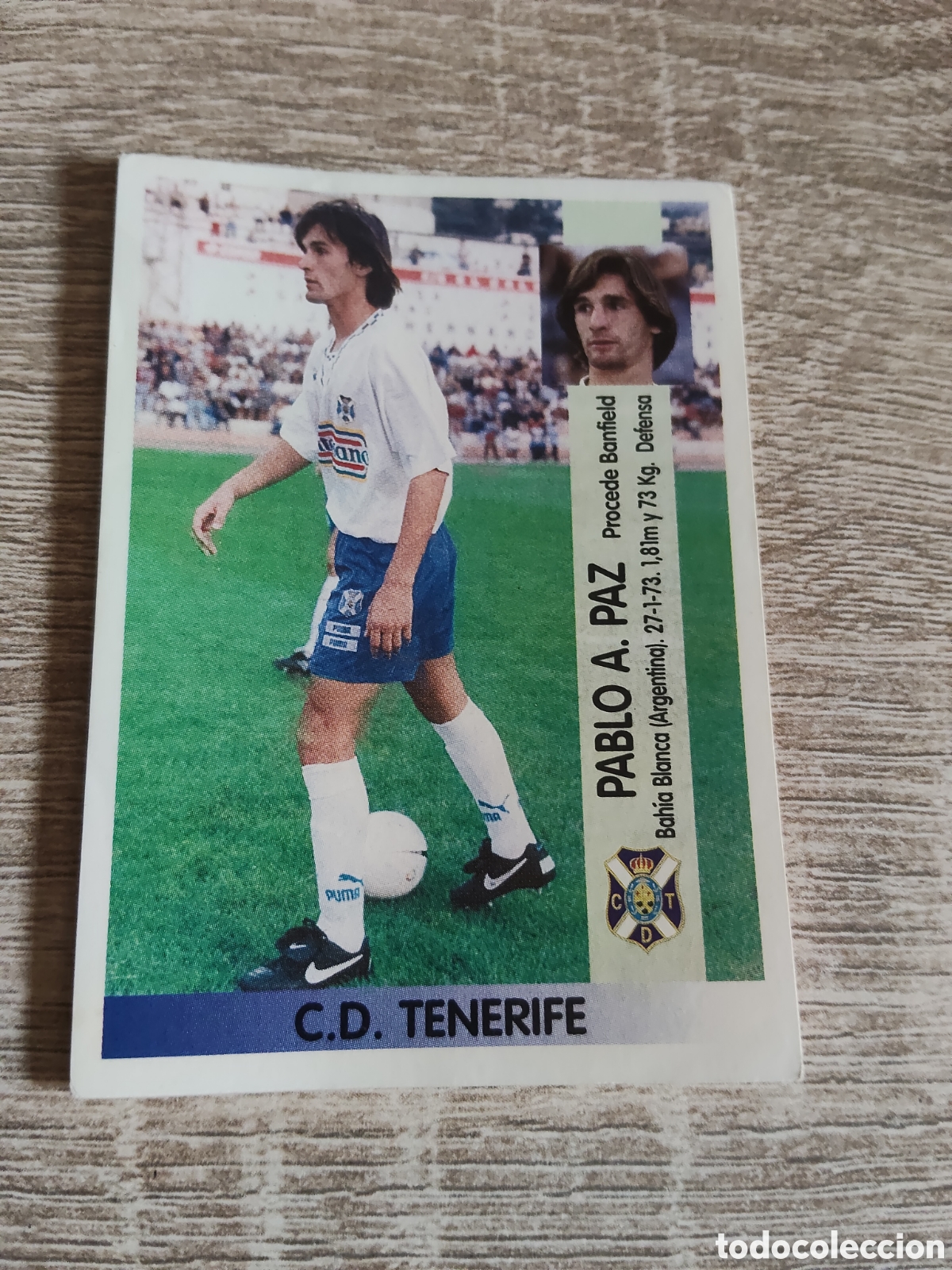 Cromos de F&uacute;tbol: Panini liga 1996 1997 96 97 69 A Pablo Paz coloca Tenerife