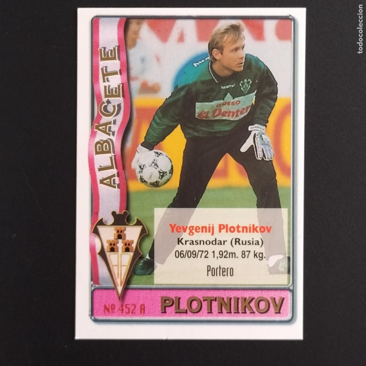 Cromos de F&uacute;tbol: 452 PLOTNIKOV Y CENTURION ALBACETE CROMOS MUNDICROMO PLATINUM LIGA FUTBOL 1996 1997 96 97