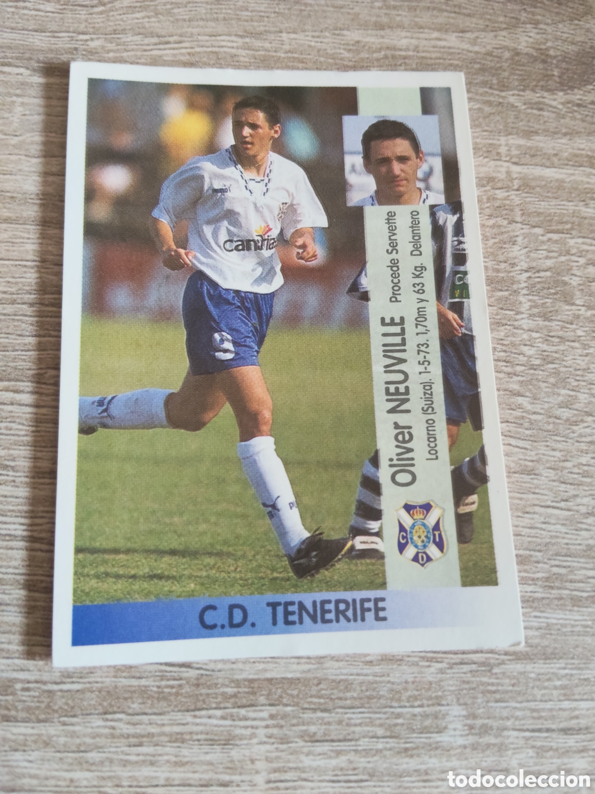 Cromos de F&uacute;tbol: Panini liga 1996 1997 96 97 79 A Neuville coloca Tenerife