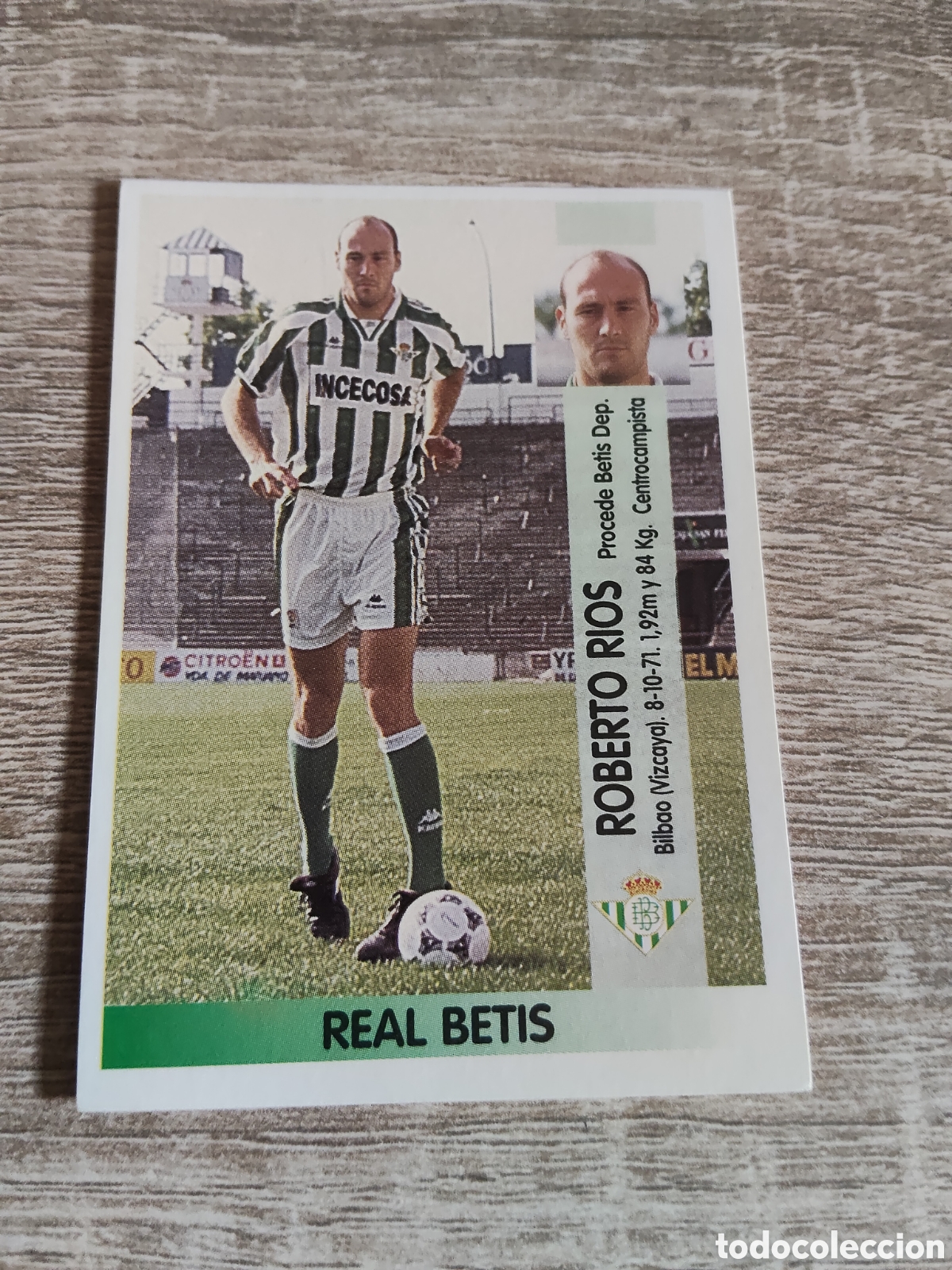Cromos de F&uacute;tbol: Panini liga 1996 1997 96 97 123 A Roberto R&iacute;os coloca Real Betis