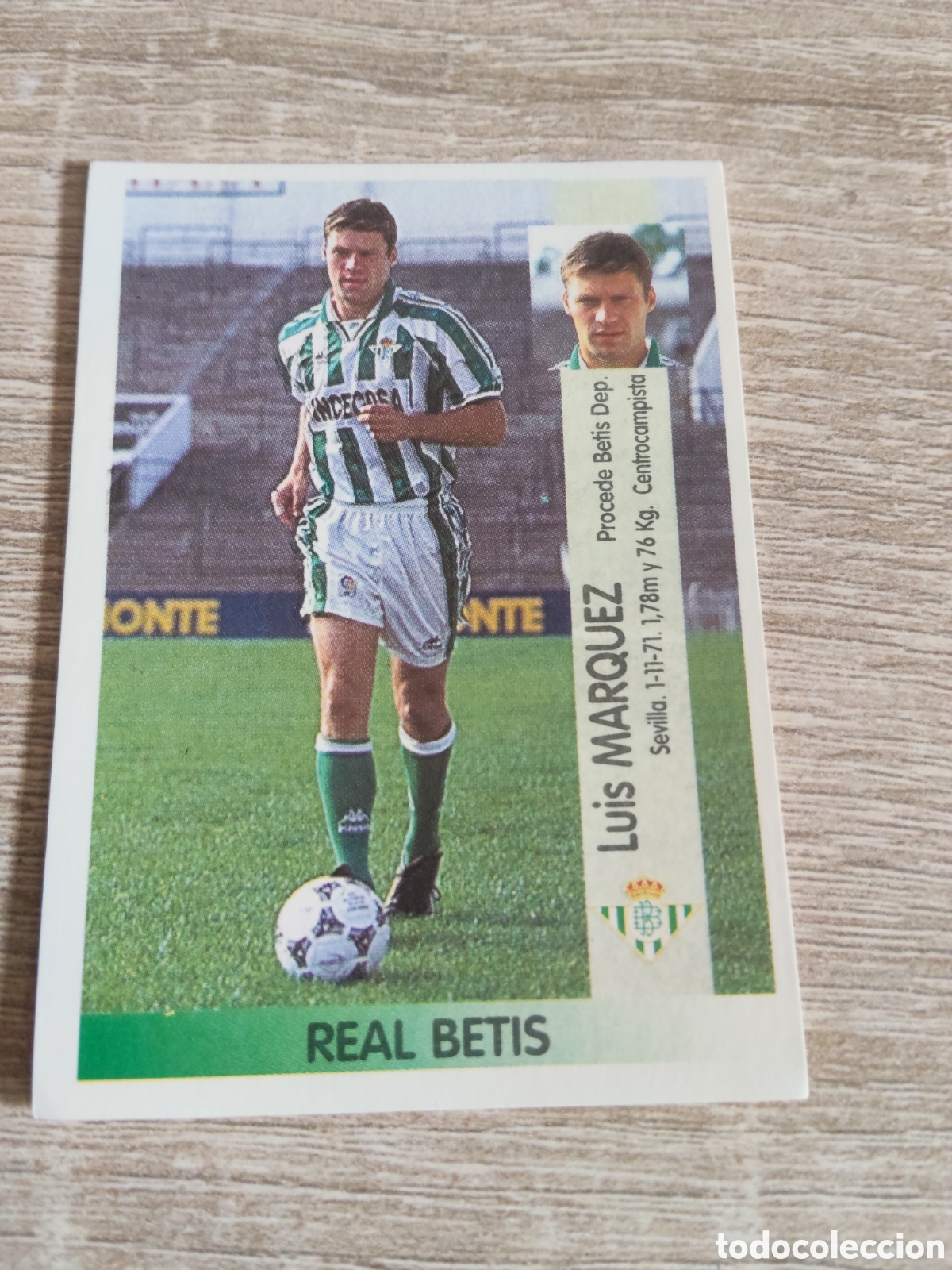 Cromos de F&uacute;tbol: Panini liga 1996 1997 96 97 125 A M&aacute;rquez coloca Real Betis