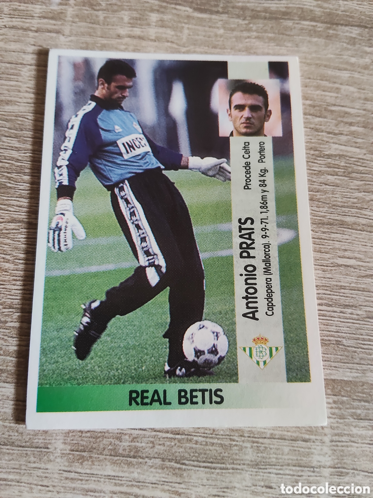 Cromos de F&uacute;tbol: Panini liga 1996 1997 96 97 128 A Prats coloca Real Betis