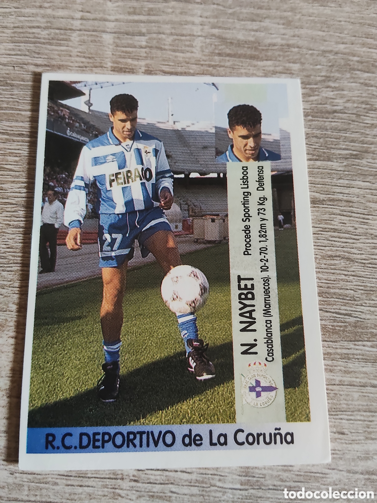 Cromos de F&uacute;tbol: Panini liga 1996 1997 96 97 130 A Naybet coloca Deportivo de la Coru&ntilde;a