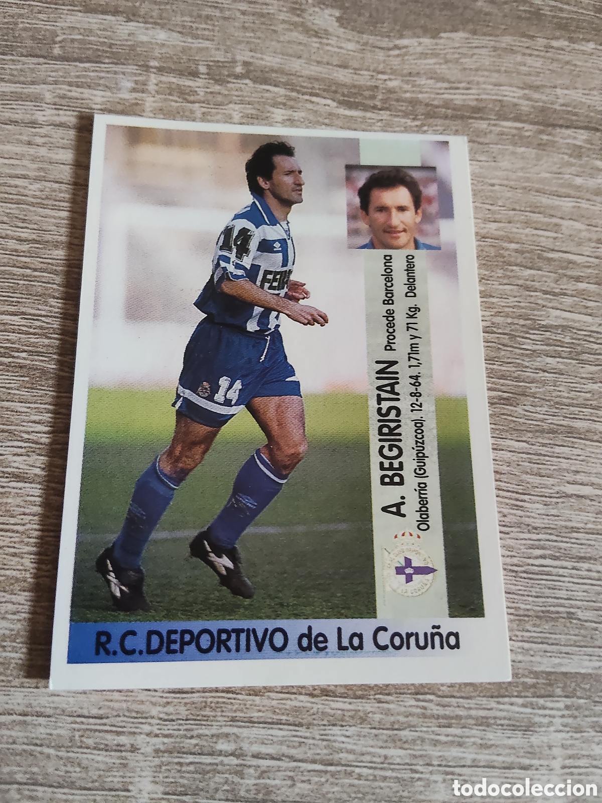 Cromos de F&uacute;tbol: Panini liga 1996 1997 96 97 142 A Begiristain coloca Deportivo de la Coru&ntilde;a