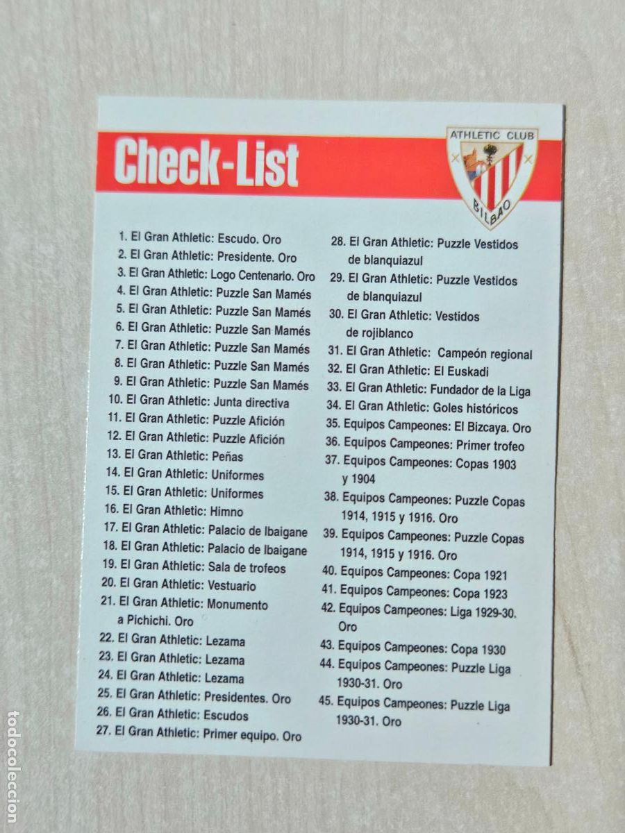 Cromos de F&uacute;tbol: FICHA N&ordm; 248 CHECK LIST - ALBUM COLECCION EL GRAN ATHLETIC CLUB BILBAO 97 98 PANINI