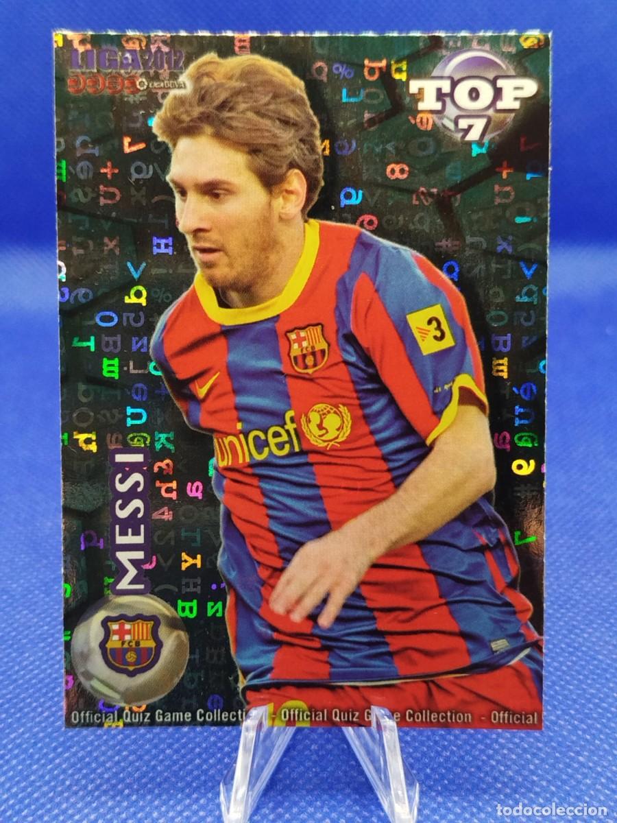 Fu&szlig;ball-Sticker: #595 LIONEL MESSI FC BARCELONA 2012 MUNDICROMO LAS FICHAS DE LA LIGA TOP 7 BLUE LETRAS VARIANTE