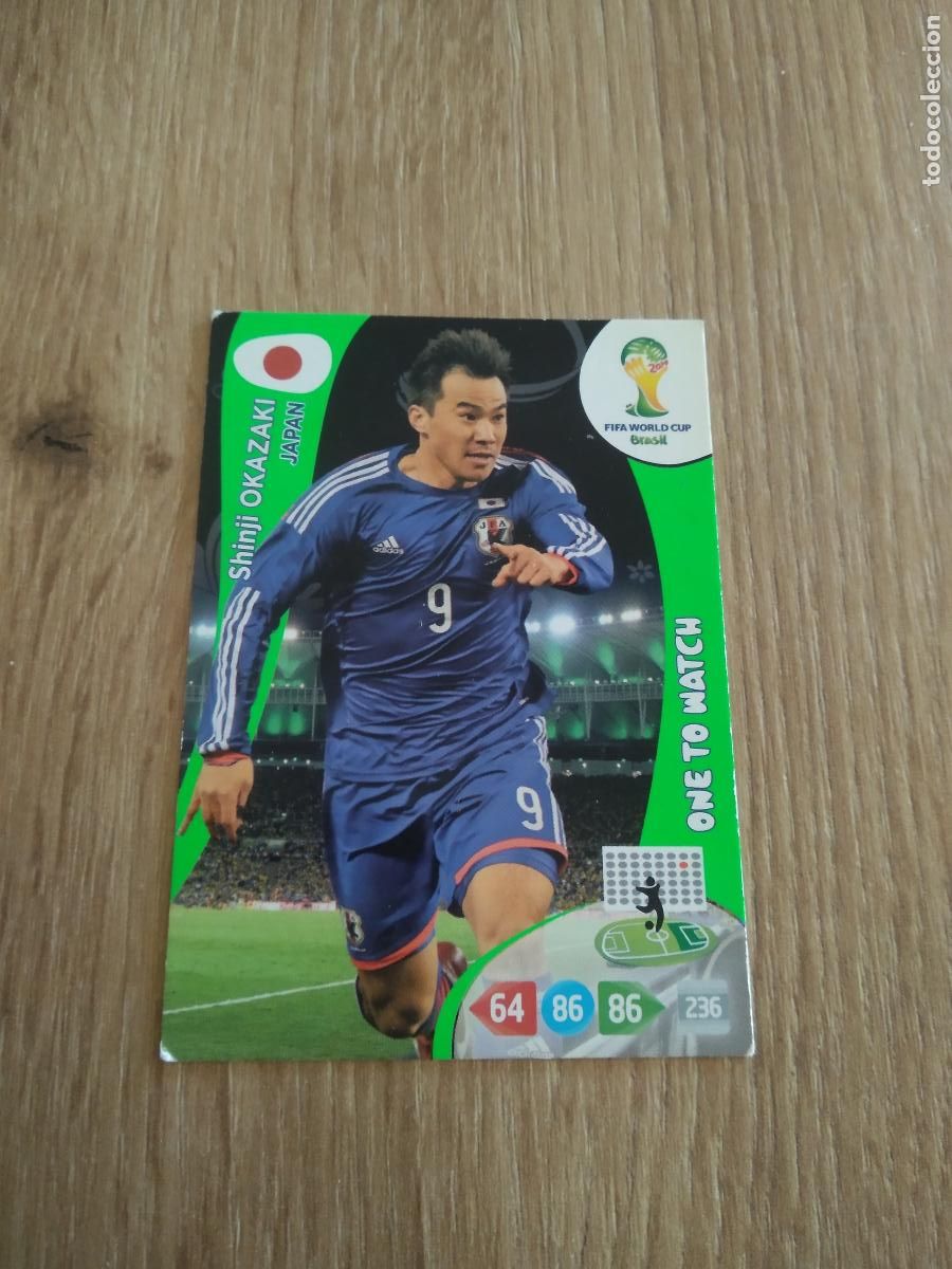 Cromos de F&uacute;tbol: SHINJI OKAZAKI JAPON CROMO FUTBOL PANINI ADRENALYN 2014 WORLD CUP COPA DEL MUNDO