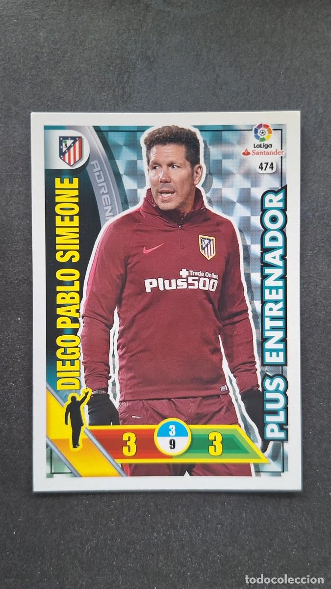 Cromos de F&uacute;tbol: L1 SIMEONE ATLETICO DE MADRID 474 PLUS ENTRENADOR PANINI ADRENALYN XL LIGA 2016/17 16 17