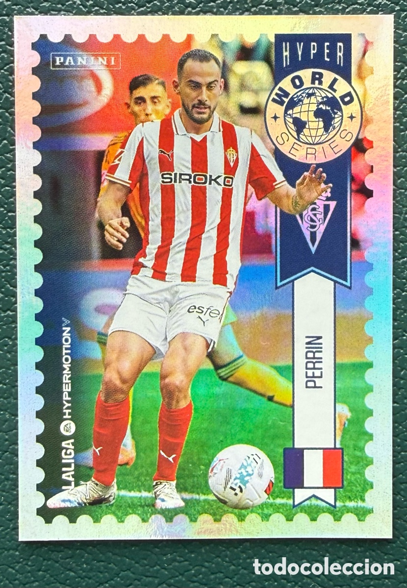 Cromos de F&uacute;tbol: 452 PERRIN SPORTING DE GIJON HYPER WORLD SERIES CROMOS ALBUM LA LIGA HYPERMOTION 2025 2026 25 26