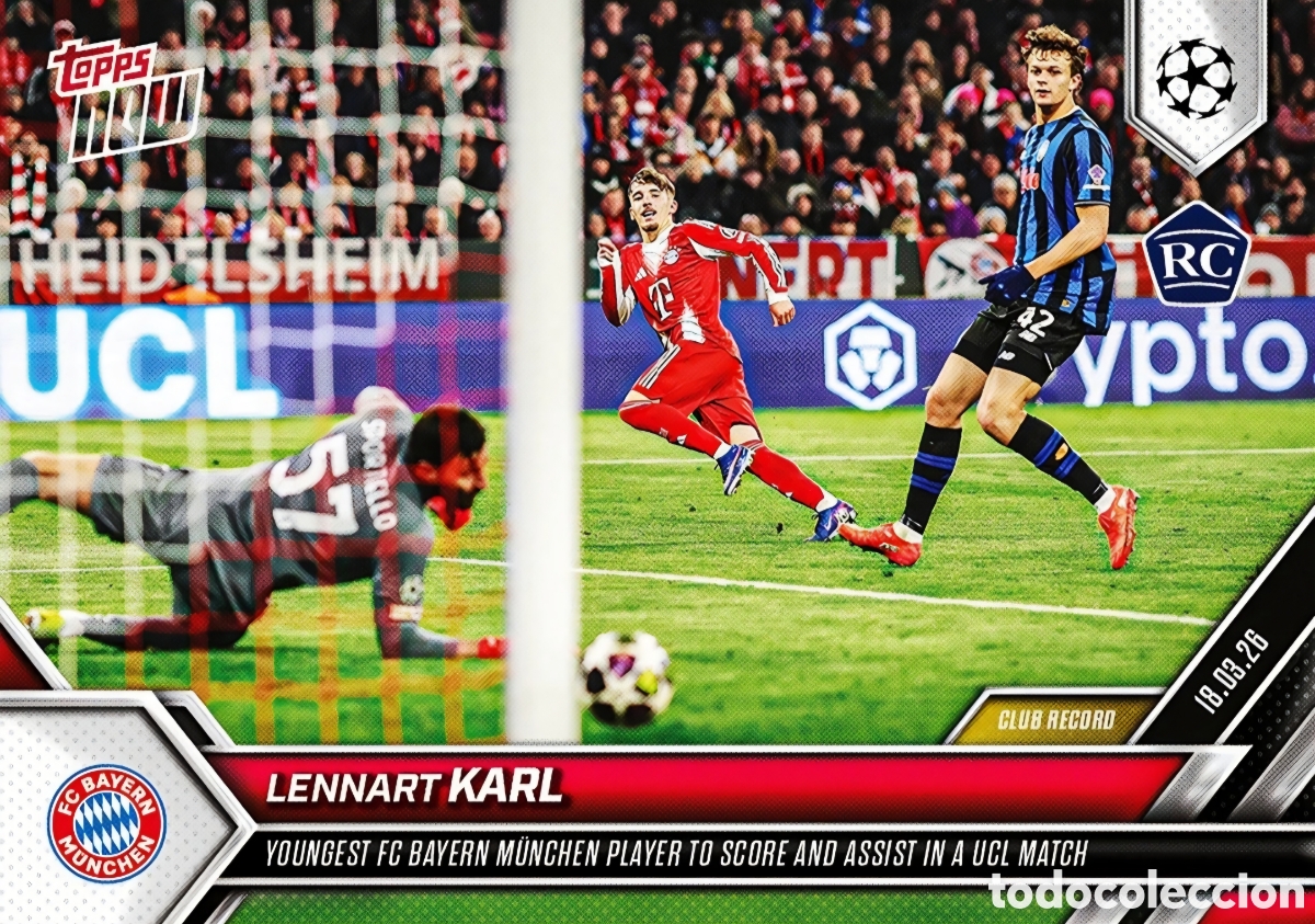 Cromos de F&uacute;tbol: Lennart Karl RC TOPPS NOW 25-2026 UCL CHAMPIONS LEAGUE #111 BAYERN MUNCHEN