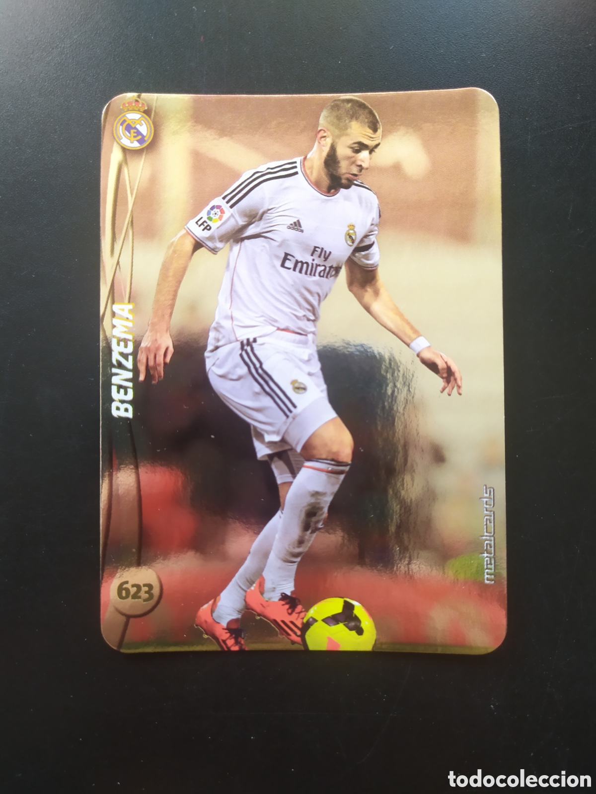 Figurine di Calcio: Mundicromo fichas Liga 2014 2015 14 15 Benzema top brillo liso n&deg; 623 Real Madrid