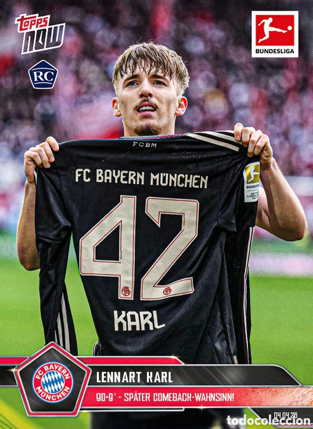 Cromos de F&uacute;tbol: Lennart Karl RC TOPPS NOW Bundesliga 25-2026 UCL CHAMPIONS LEAGUE #164 BAYERN MUNCHEN