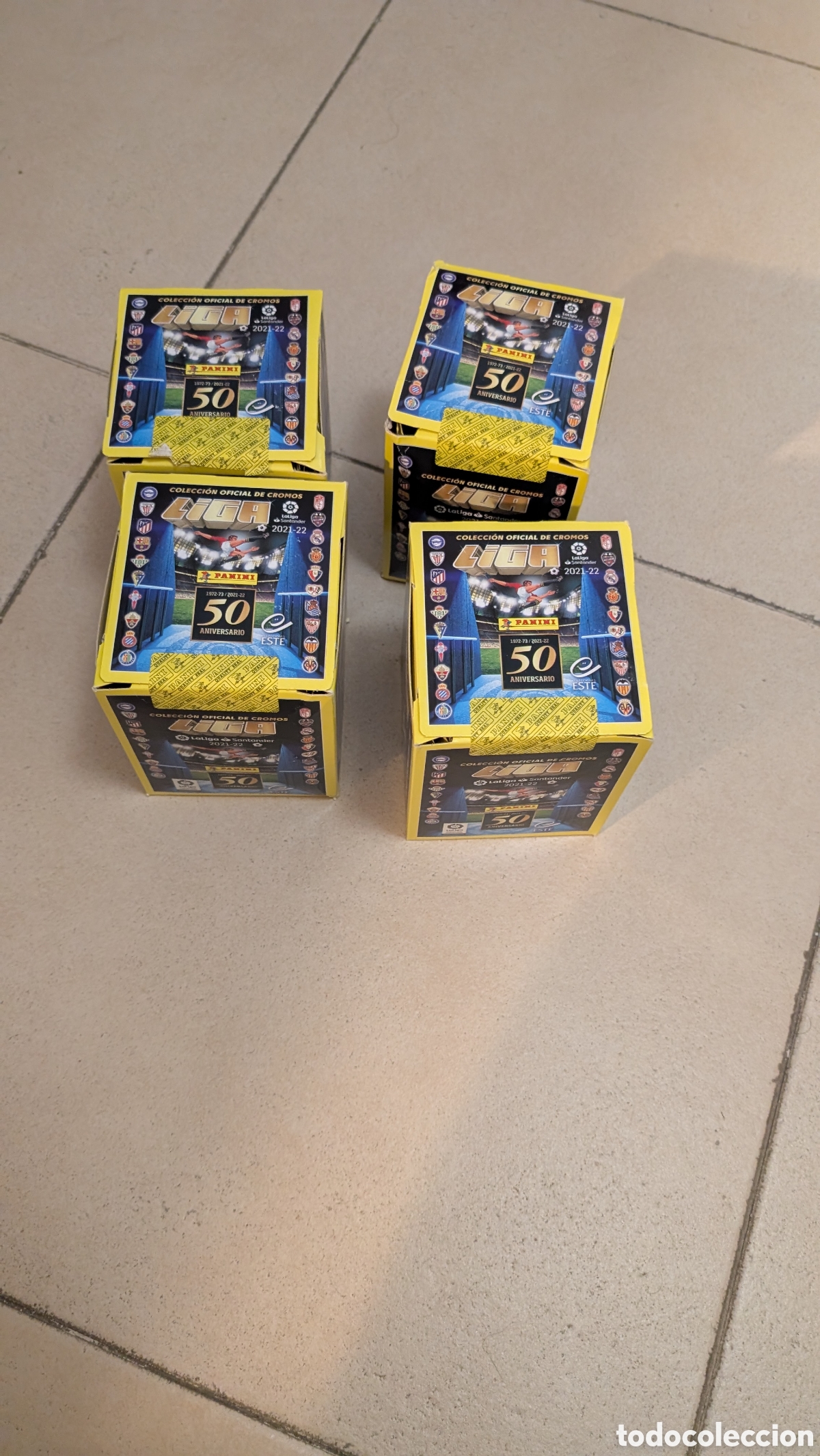 Cromos de F&uacute;tbol: LOTE 4 CAJAS SIN ABRIR CUARTA EDICI&Oacute;N CON 50 SOBRES LIGA ESTE 2021/22 21 22 BUEN ESTADO