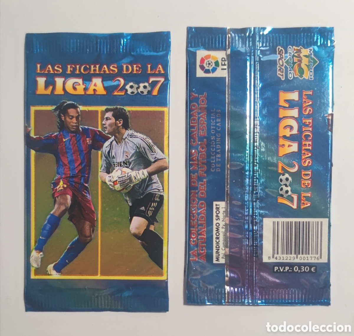 Cromos de F&uacute;tbol: 25 sobres sin abrir Mundicromo 2007