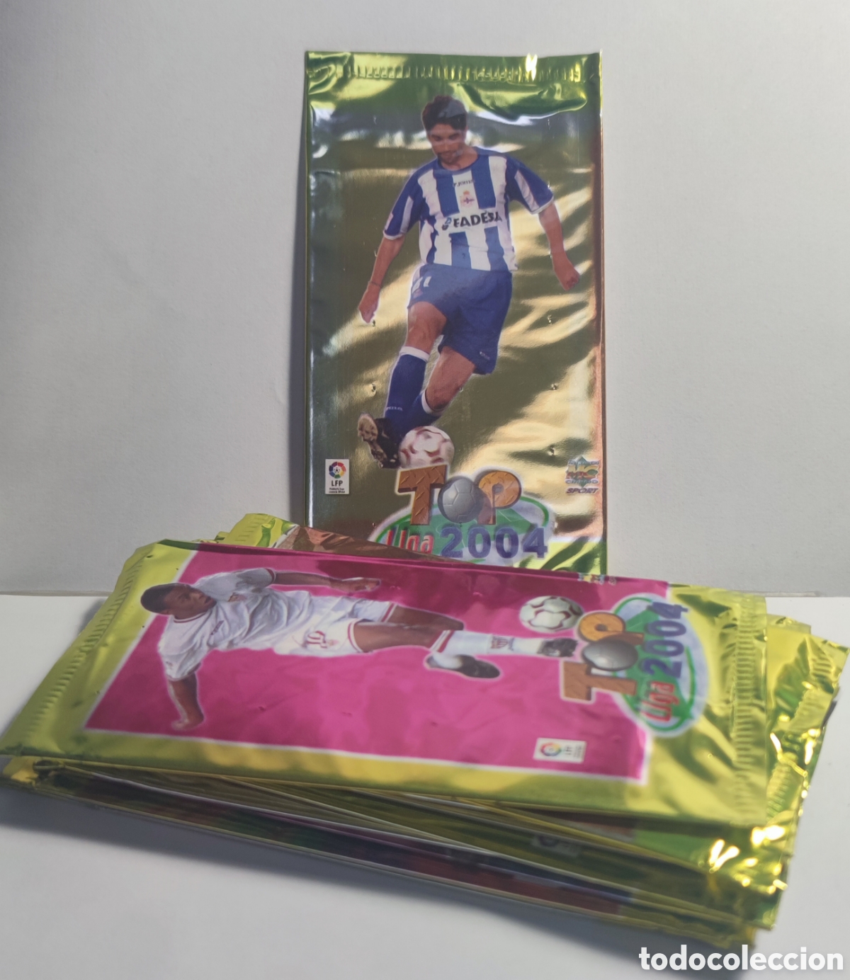 Cromos de F&uacute;tbol: 20 sobres sin abrir Megacards Mundicromo Top liga 2004