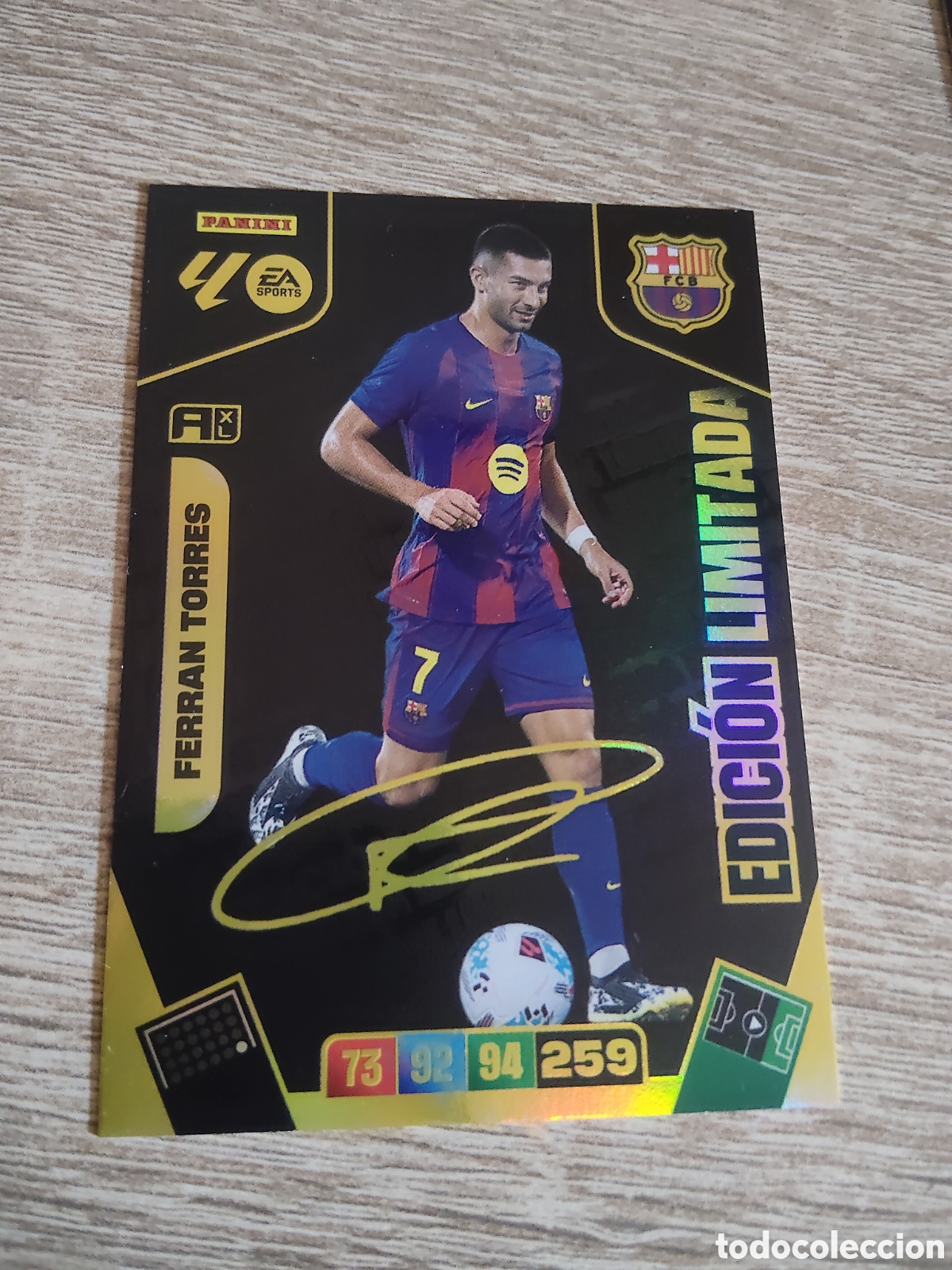 Cromos de F&uacute;tbol: Panini Adrenalyn 2025 2026 25 26 Ferr&aacute;n Torres Barcelona edici&oacute;n limitada firmada