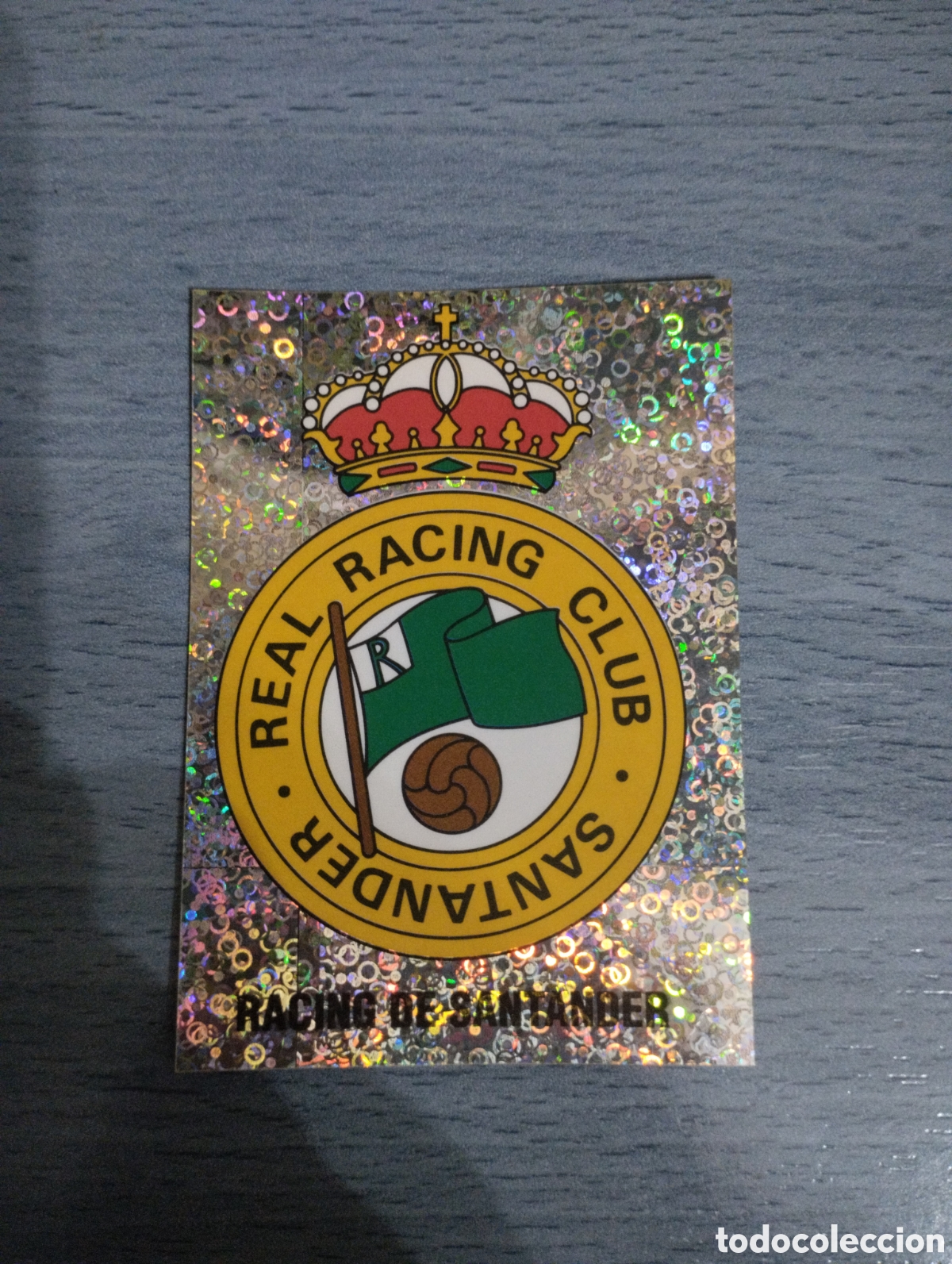 Cromos de F&uacute;tbol: Cromo Panini liga 95 96 escudo Racing de Santander sin pegar