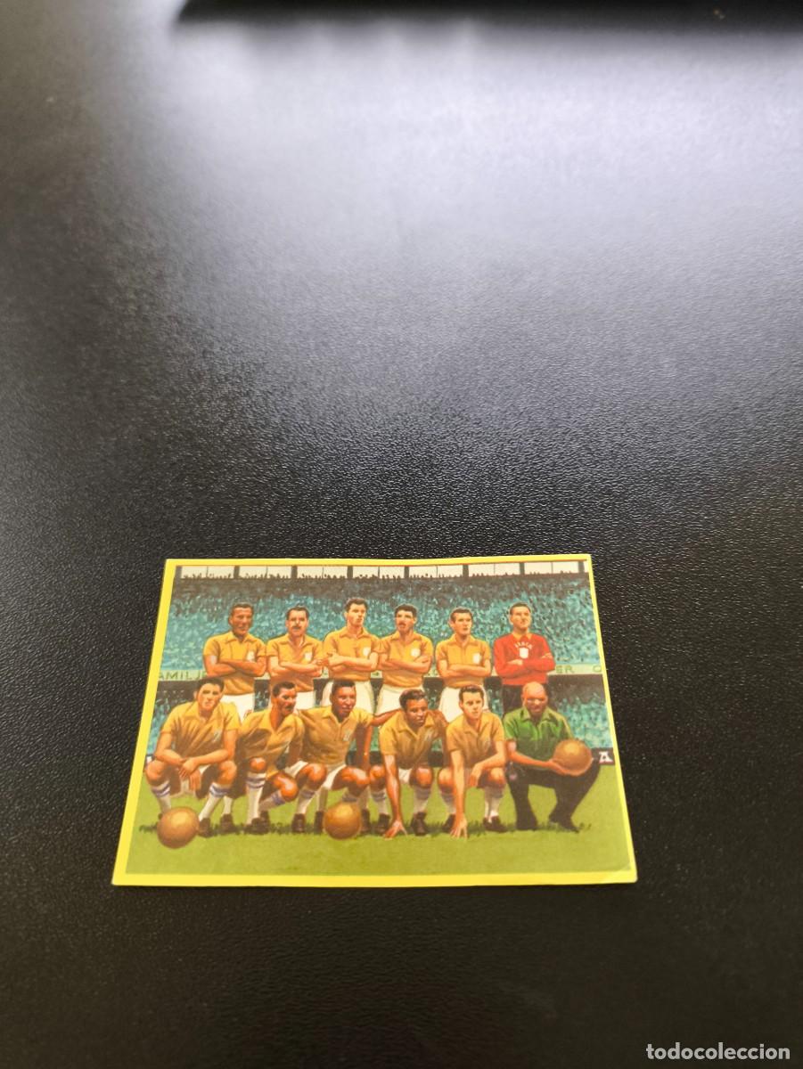 Cromos de F&uacute;tbol: 35 Brasil 1958 CON PELE SIN PEGAR DANONE FUTBOL EN ACCION MUNDIAL 1982 82 NO PANINI