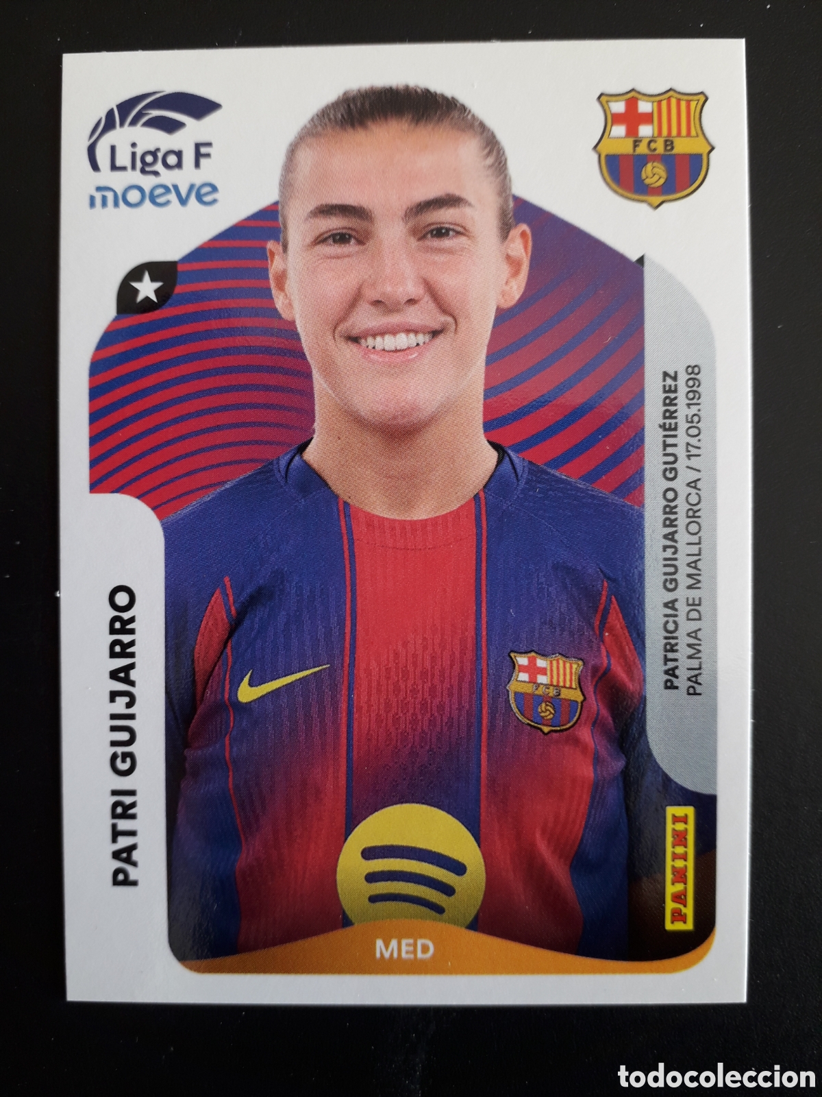 Cromos de F&uacute;tbol: PATRI GUIJARRO FC BARCELONA N&deg; 92 LIGA F FEMENINA 2025 2026 25 26 PANINI SIN PEGAR PEDIDO M&Iacute;NIMO 3&euro;.