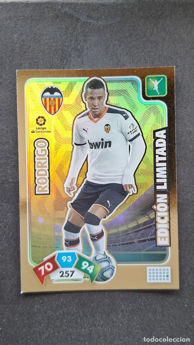 Cromos de F&uacute;tbol: L1 RODRIGO VALENCIA C. F. EDICION LIMITADA PANINI ADRENALYN XL LIGA 2019/20 19 20