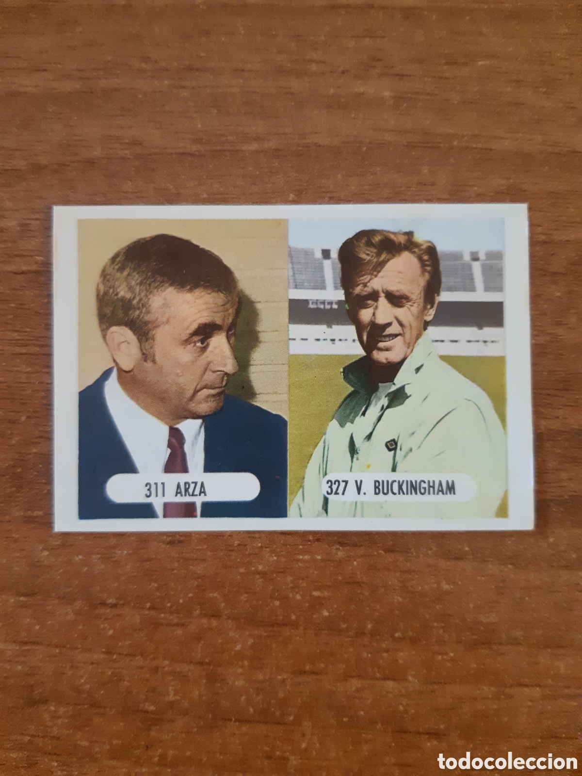 Cromos de F&uacute;tbol: N&deg;311 Arza y n&deg;327 Buckingham Entrenadores Celta-Sevilla Liga 71-72 Ed. RU&Iacute;Z ROMERO. Nunca pegado