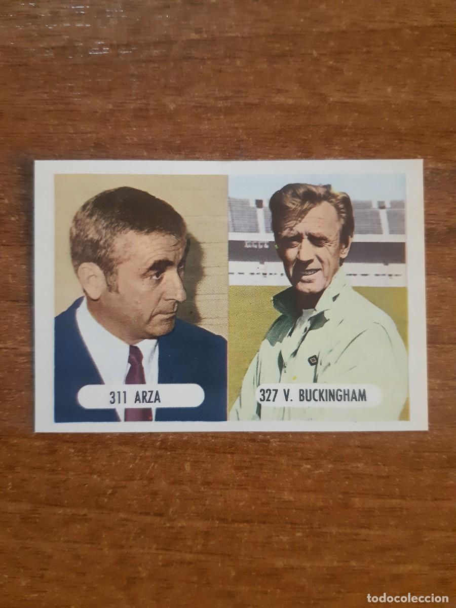Cromos de F&uacute;tbol: N&deg;311 Arza y n&deg;327 Buckingham Entrenadores Celta-Sevilla Liga 71-72 Ed. RU&Iacute;Z ROMERO. Nunca pegado