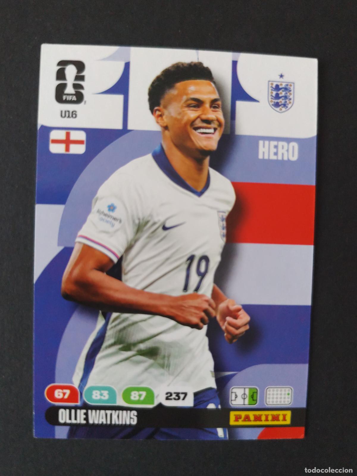 Football Stickers: U16 OLLIE WATKINS ACTUALIZACI&Oacute;N UPDATE INGLATERRA ADRENALYN MUNDIAL FIFA WORLD CUP 2026 PANINI
