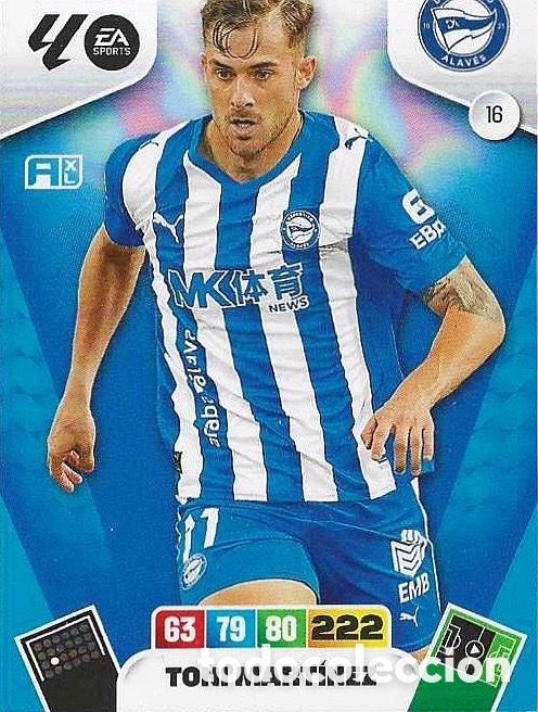 Cromos de F&uacute;tbol: 16.- TONI MARTINEZ (ALAVES) ADRENALYN XL LIGA 2025/26 (PANINI)