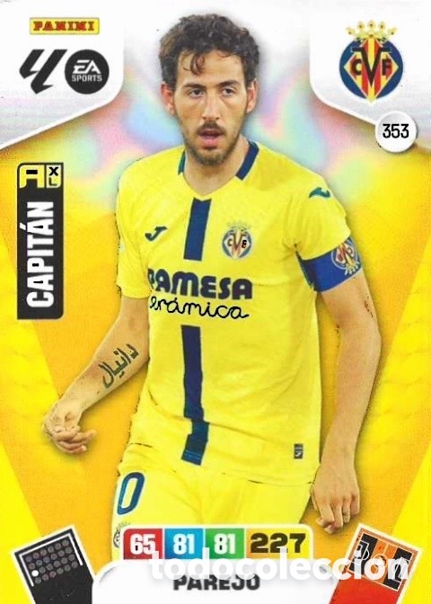 Cromos de F&uacute;tbol: 353.- PAREJO (VILLARREAL) ADRENALYN XL LIGA 2025/26 (PANINI)