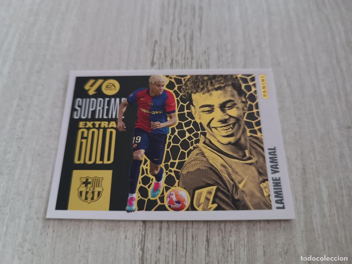 Fu&szlig;ball-Sticker: LAMINE YAMAL EXTRA GOLD SUPREME LIGA ESTE 2025 2026 25 26. NUNCA PEGADO
