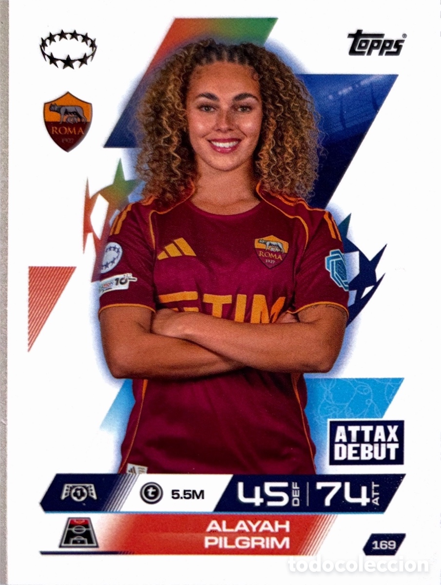Football Stickers: 169. Alayah Pilgrim - Roma - (MATCH ATTAX EXTRA CHAMPIONS LEAGUE 2025/26) TOPPS