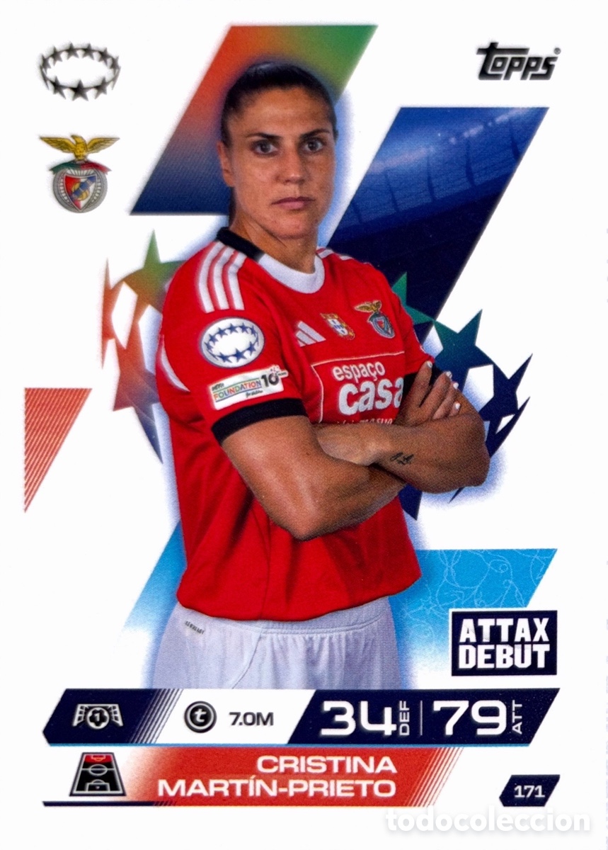 Football Stickers: 171. Cristina Mart&iacute;n-Prieto - Benfica - (MATCH ATTAX EXTRA CHAMPIONS LEAGUE 2025/26) TOPPS