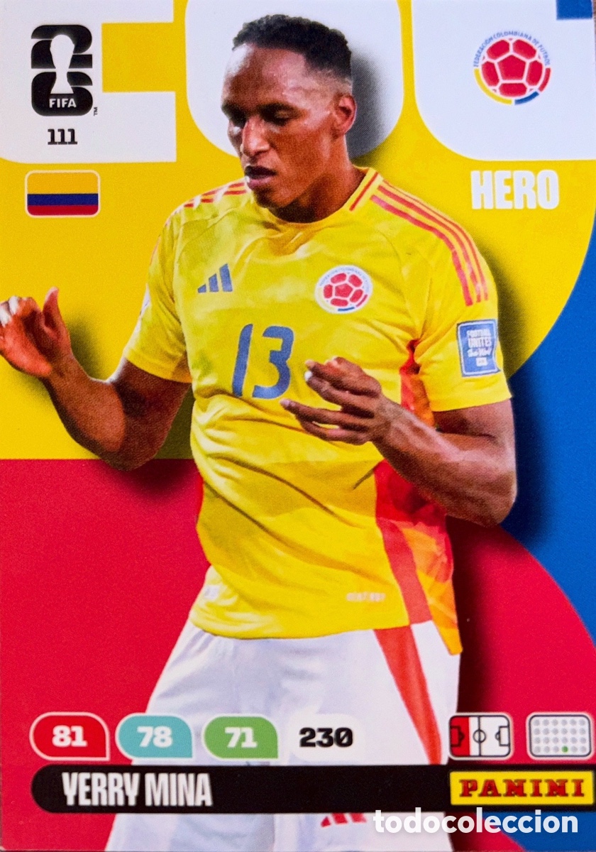 Football Stickers: 111.- YERRY MINA (COLOMBIA) ADRENALYN XL MUNDIAL 2026 (PANINI)