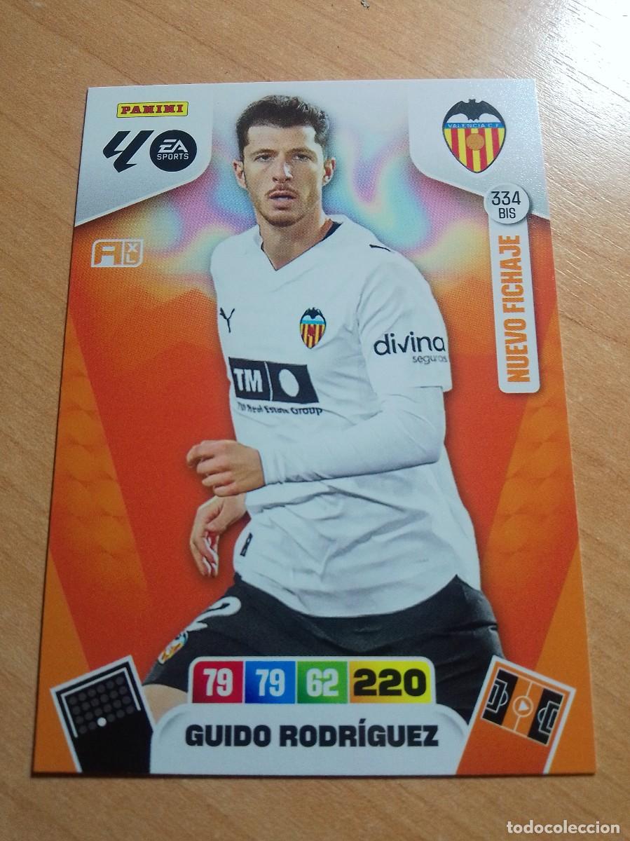 Cartes &agrave; collectionner de Football: 334 BIS GUIDO RODR&Iacute;GUEZ NUEVO FICHAJE DEL VALENCIA 25 26 ADRENALYN XL 2025 2026 NUEVO