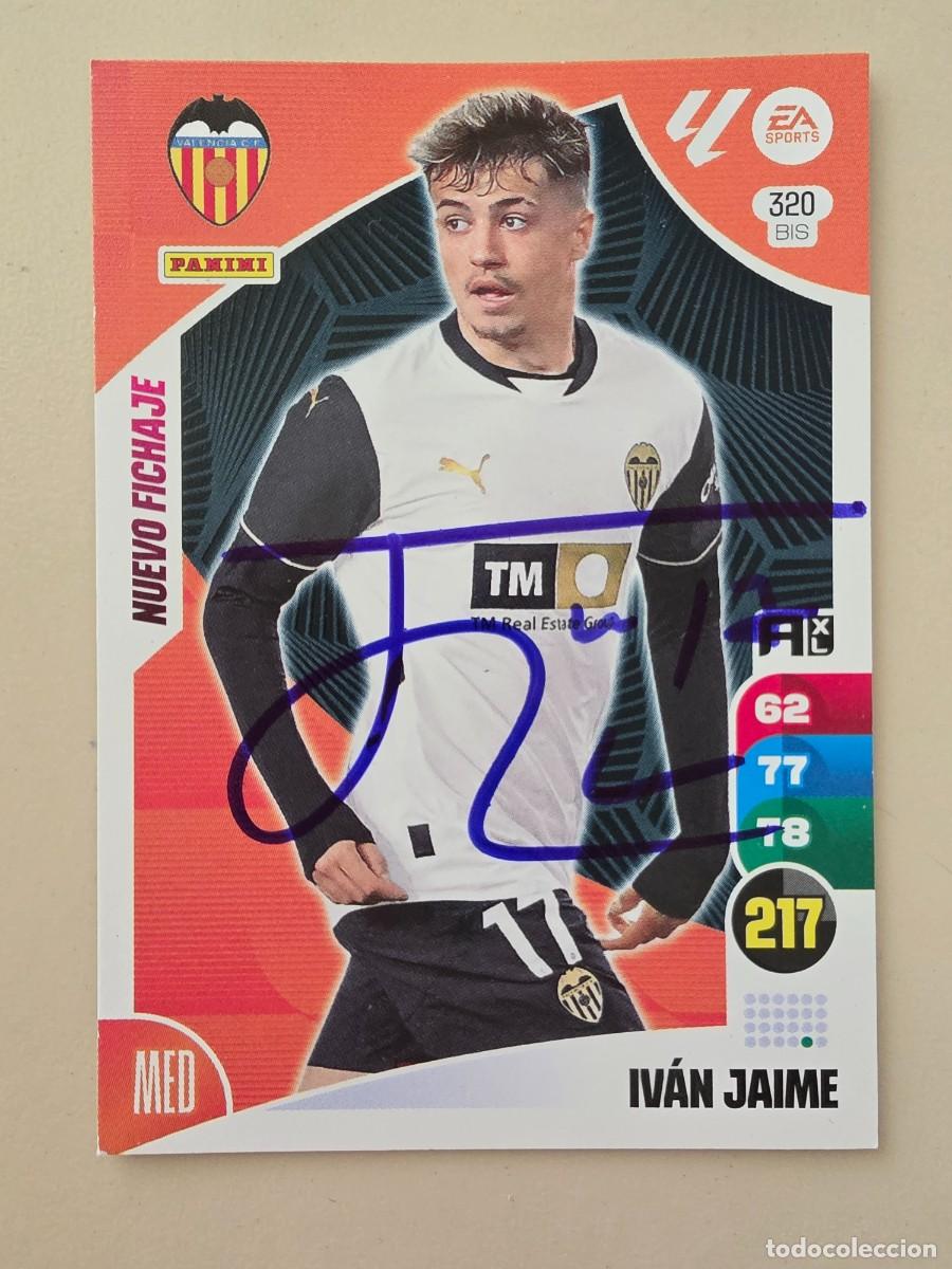 Cromos de F&uacute;tbol: Cromo firmado de Iv&aacute;n Jaime con aut&oacute;grafo, Valencia CF